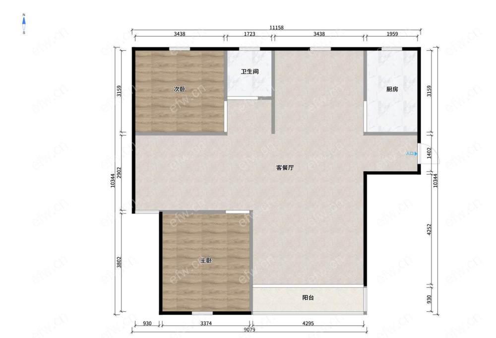 新街家园   3室2厅  纯毛坯