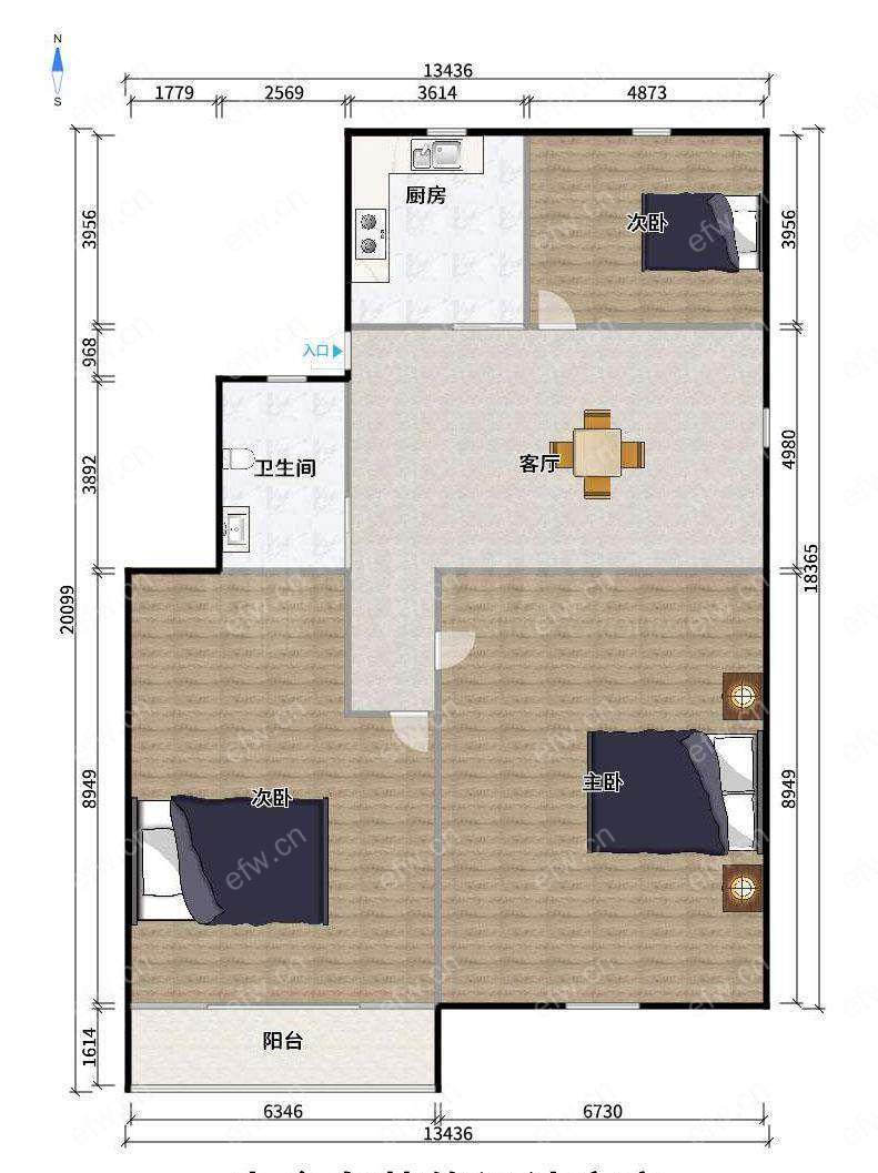 铸冶巷精装修 3室1厅