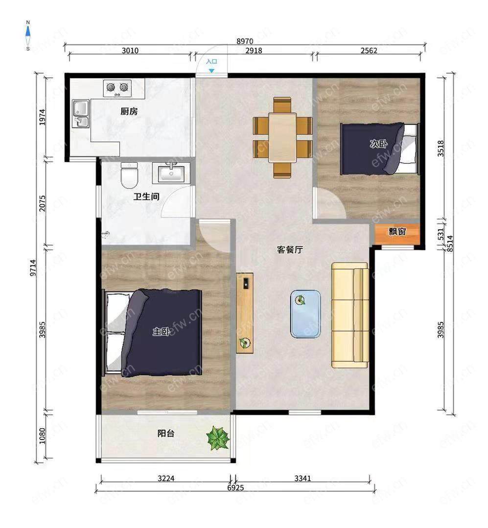 新惠家园（西区125-173） 2室2厅