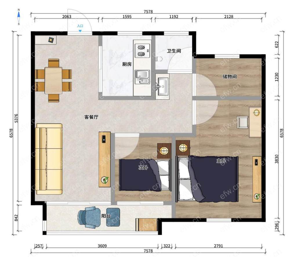 时代上河苑（九龙仓时代上河） 3室1厅