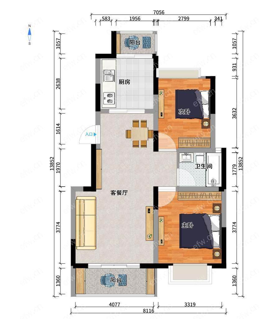 赛维拉融域 2室1厅