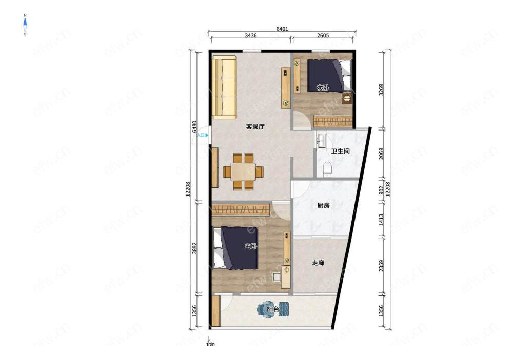 阳光100际新城 3室2厅