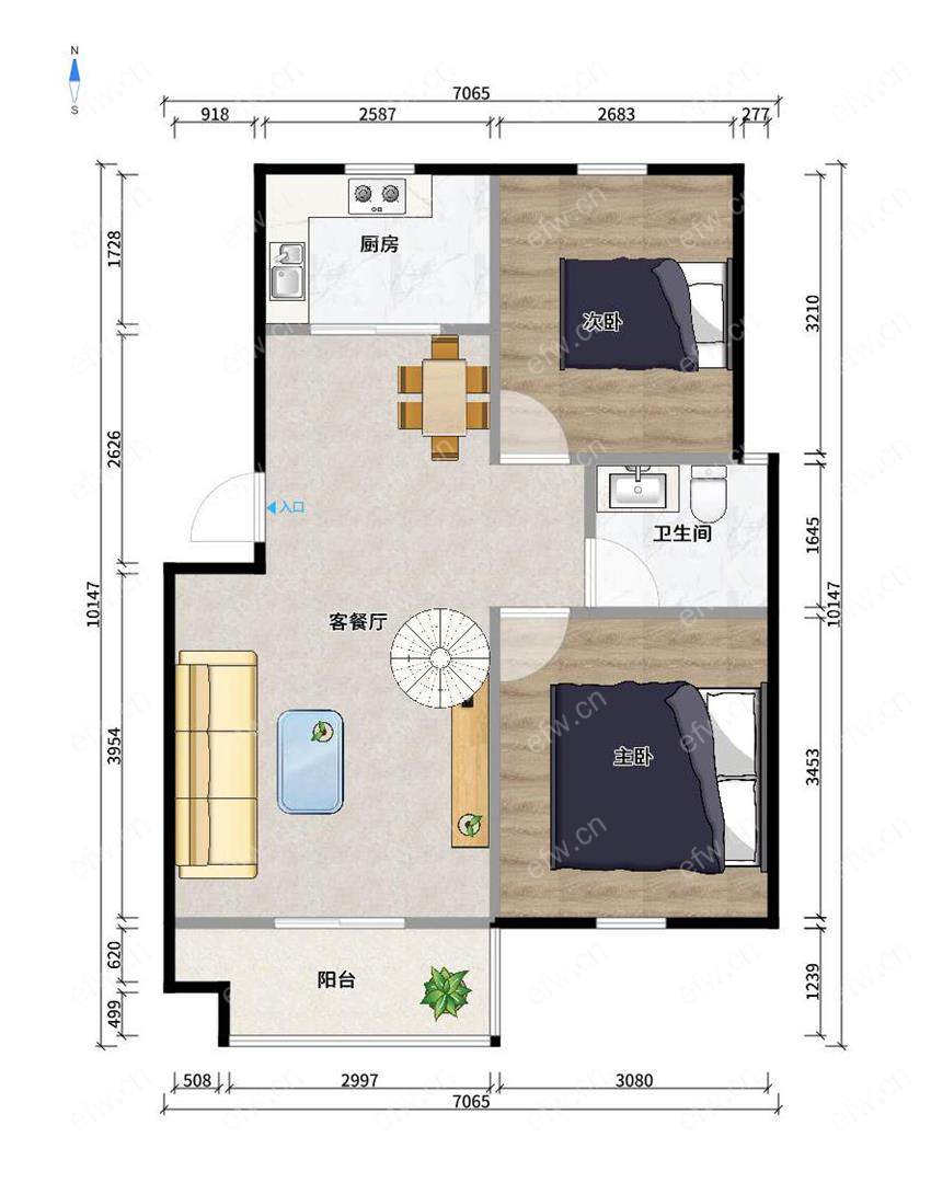 晴山蓝城二期（122-259） 3室2厅