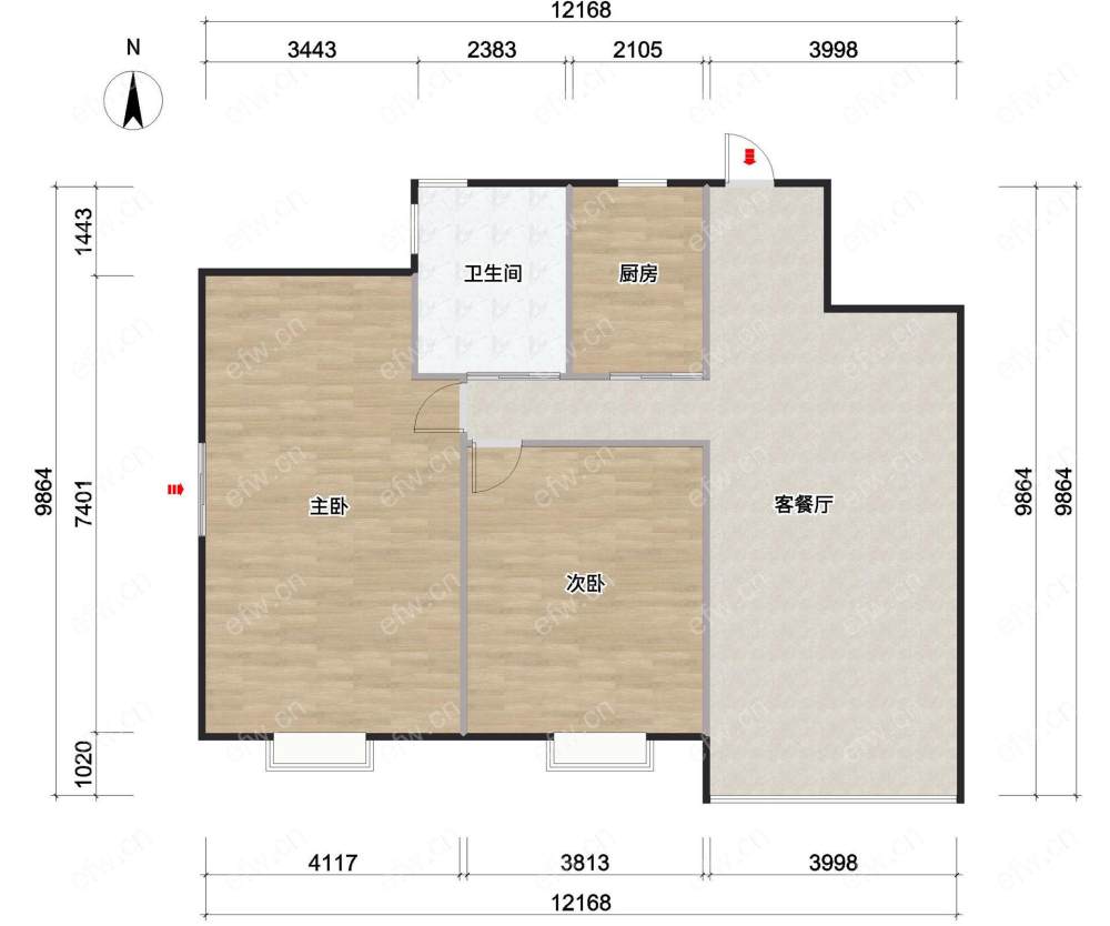 融创运河壹号府 2室2厅