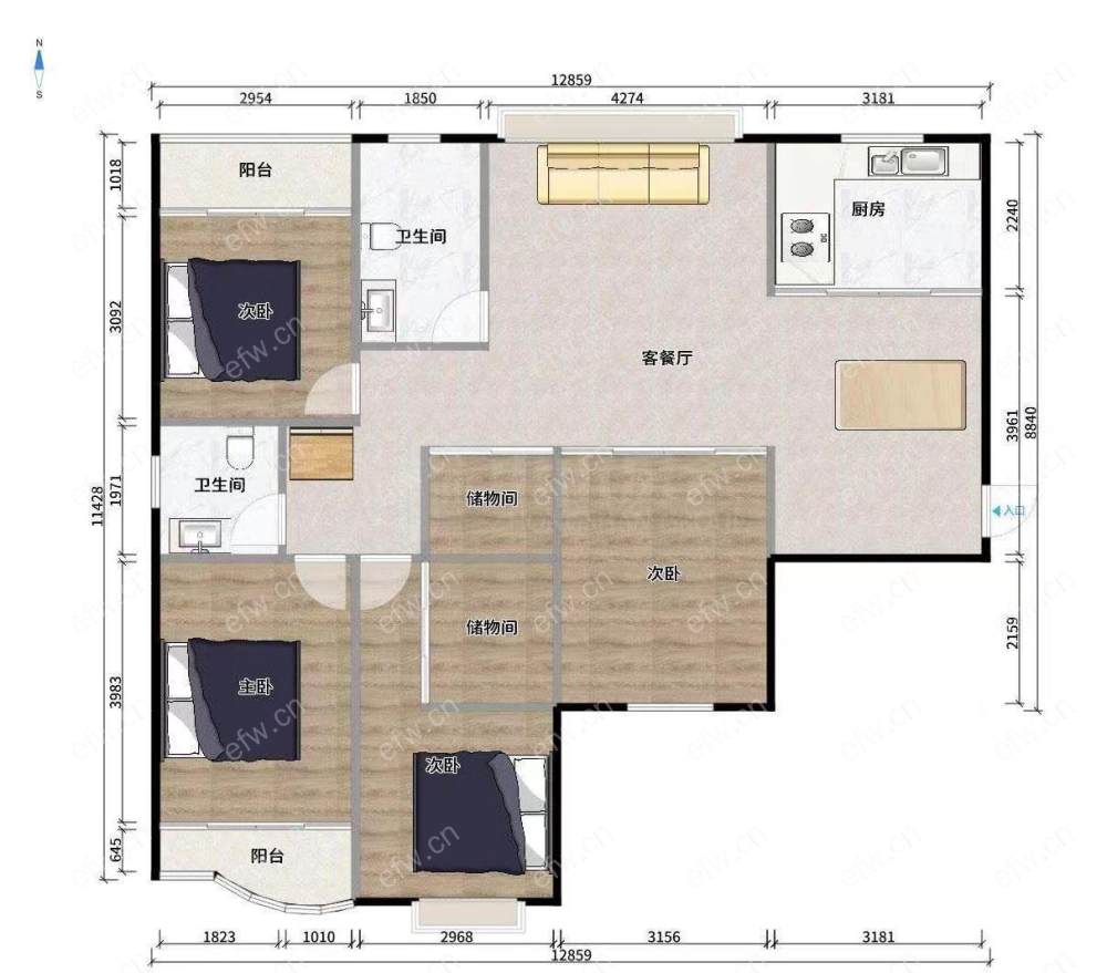 西河苑（县前西街） 4室2厅