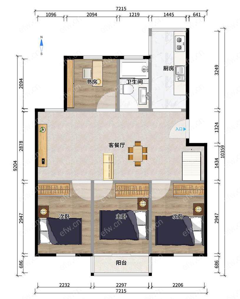 扬 名花园 4室2厅