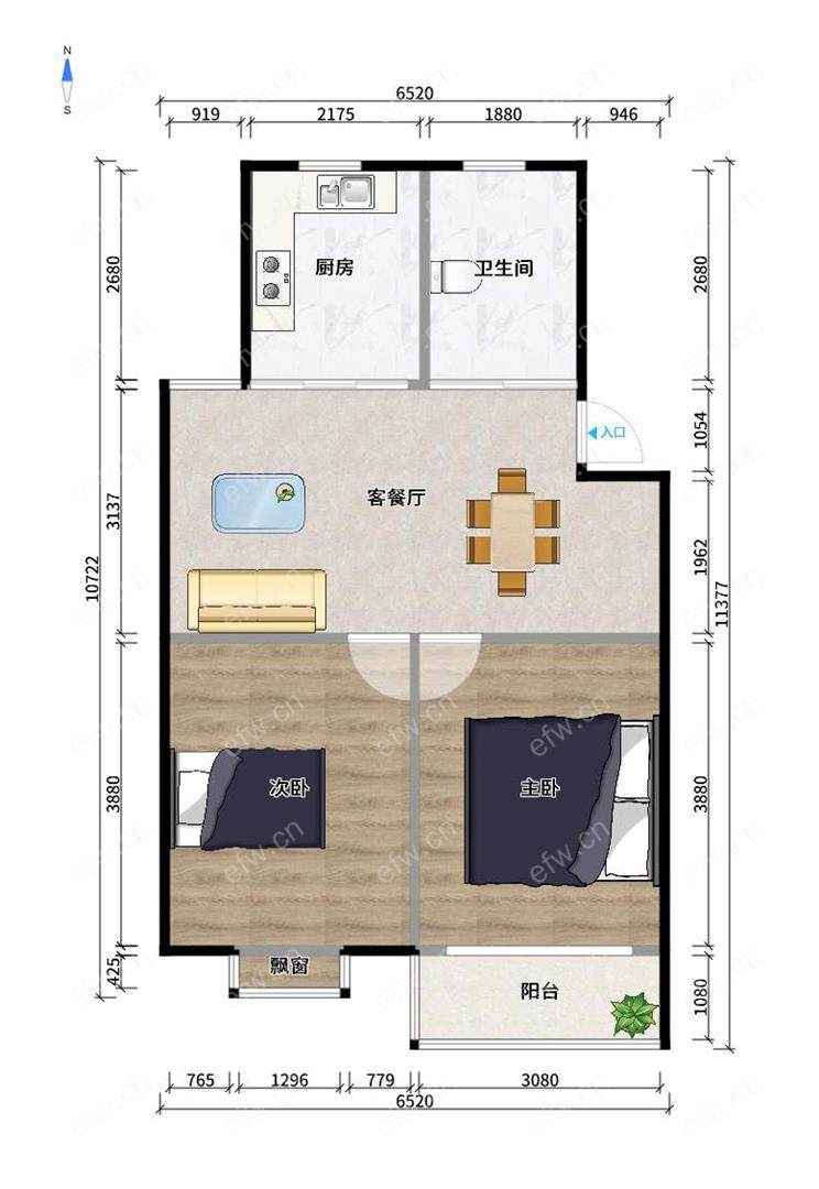 勤新苑 2室2厅 92.82平