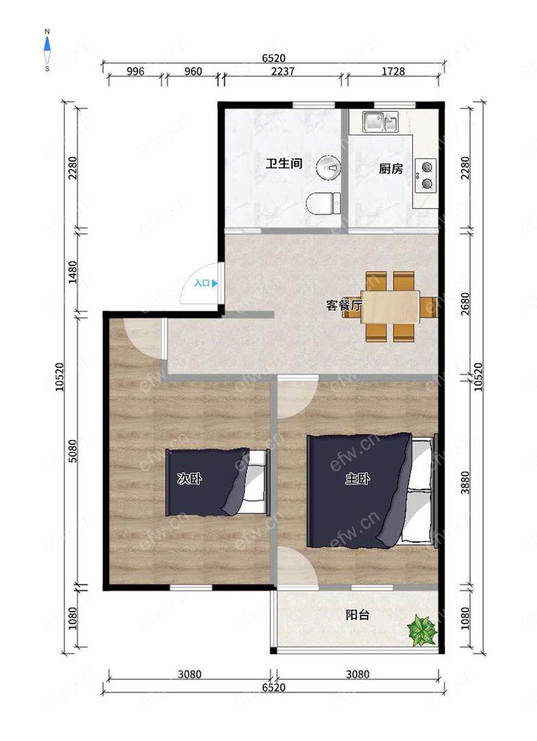 惠峰新村精装2房朝南，小区主干道旁，出脚方便