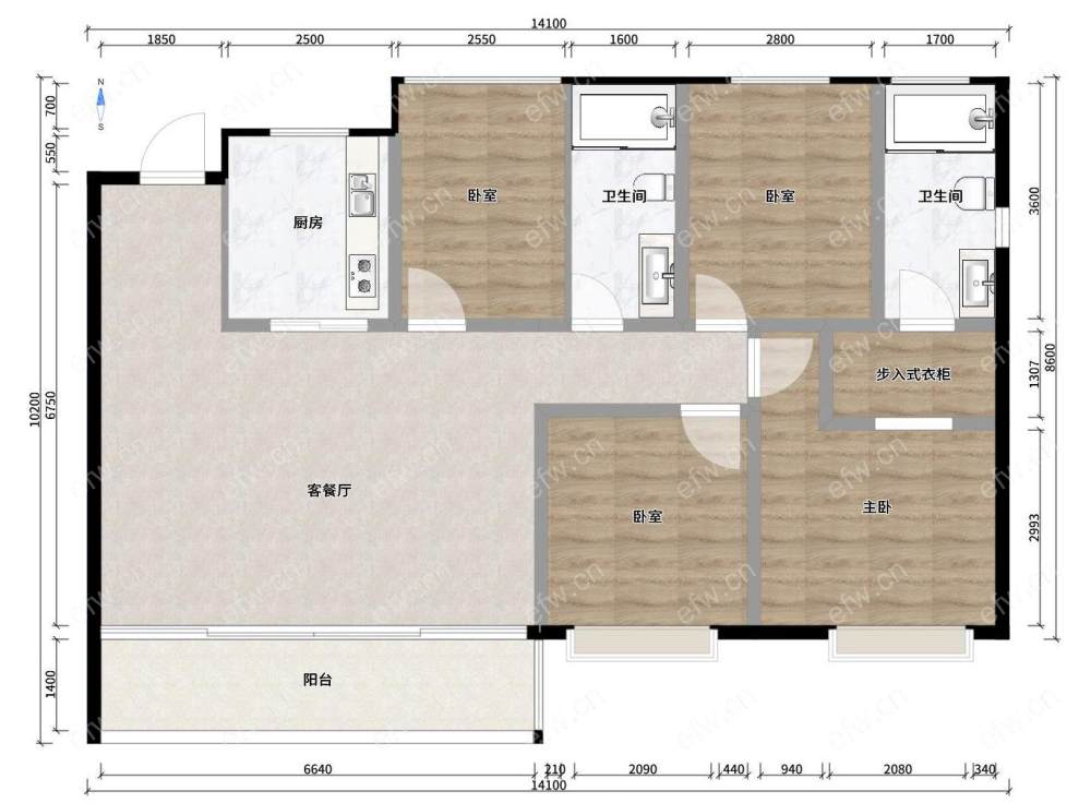 富力运河十号  4室2厅