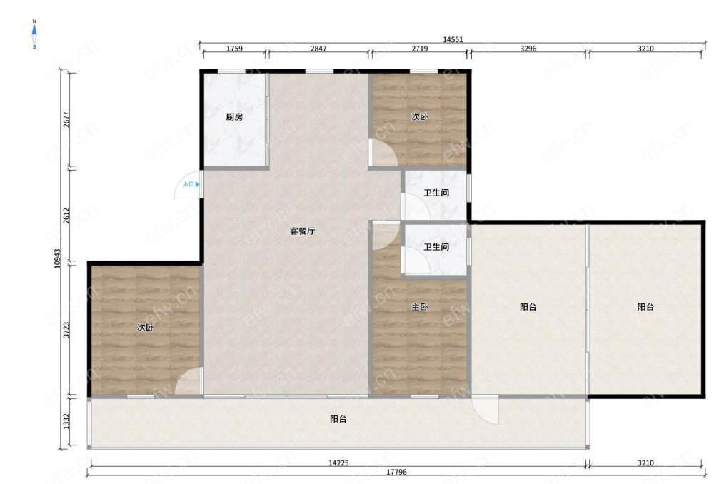 阳光100国际新城 3室2厅