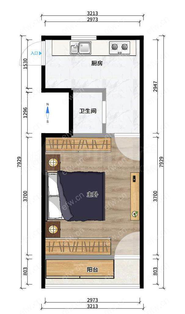木樨新村精装1室  随时看房 拎包入住