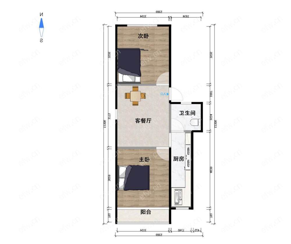 沈巷小区     2室1厅