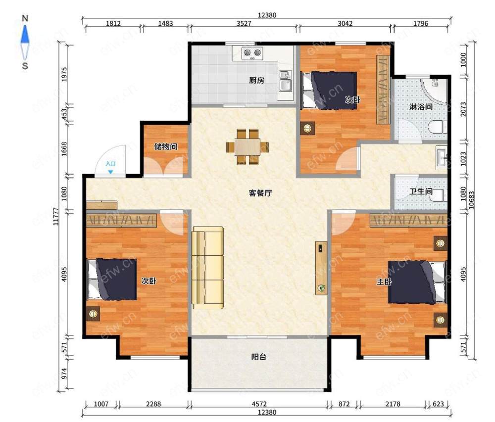 苏宁悦城A区 3室2厅