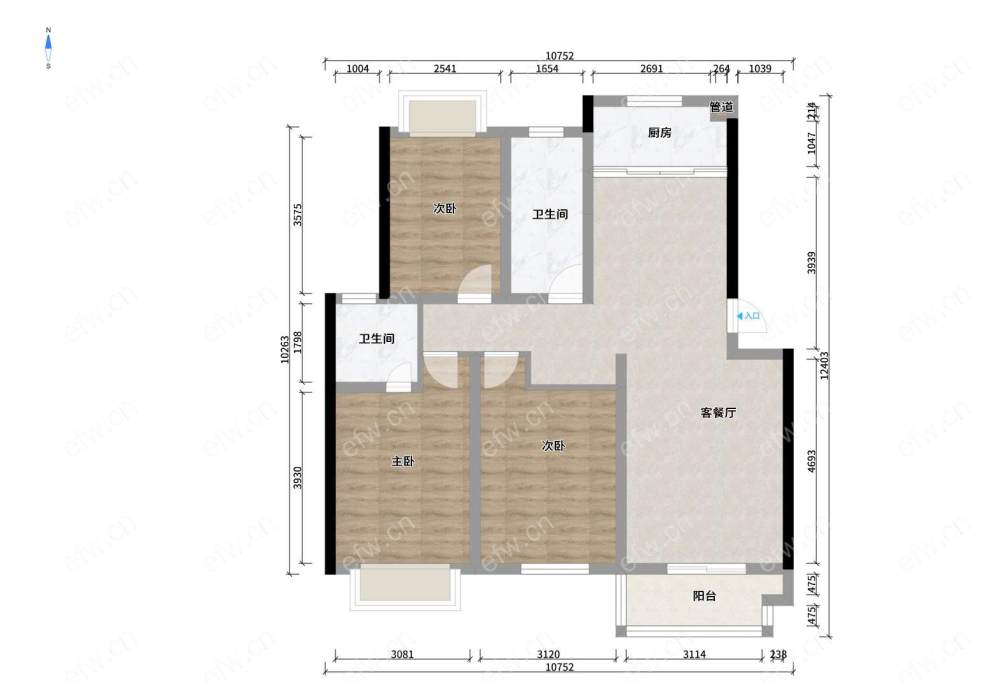 天河嘉寓(沁春园) 3室2厅