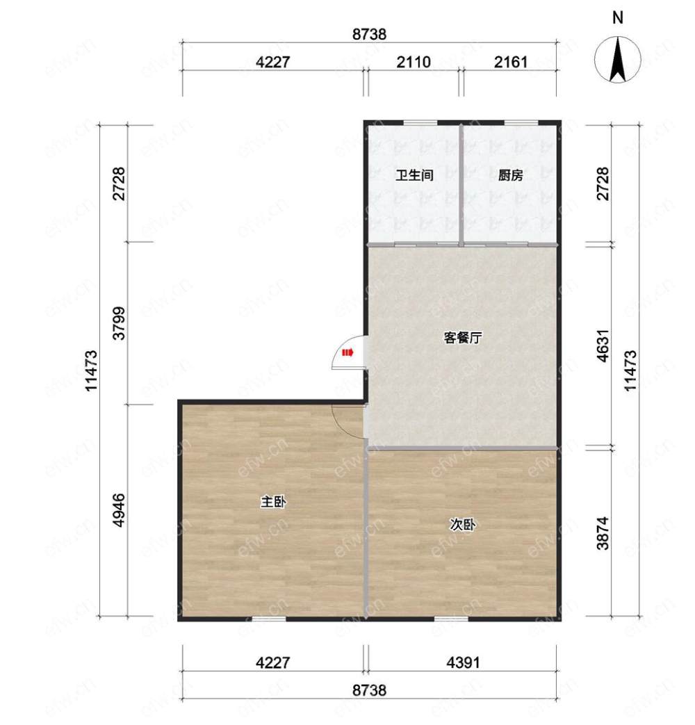 楼层 拎包入住 西横街 2室1厅 精装修