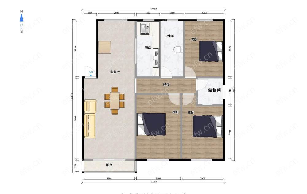 新桥花园 3室2厅