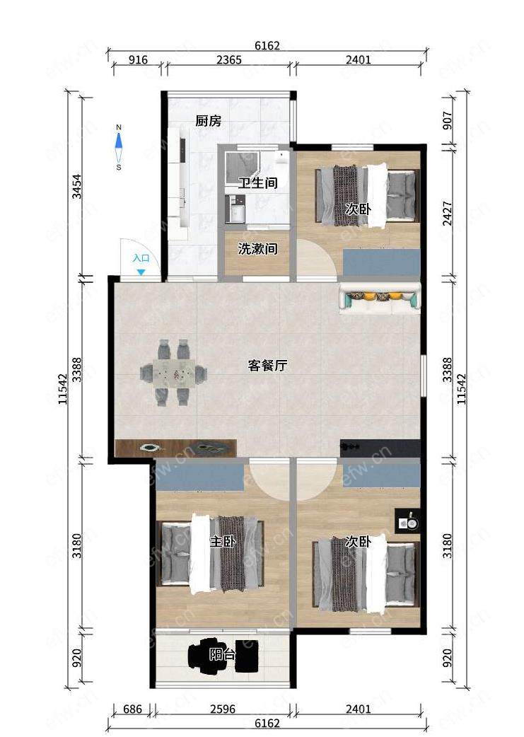 瑞希苑 3室2厅   全明边套  出售