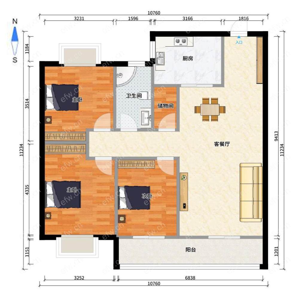 融创朗山(溪岸景园二区36-49) 3室2厅