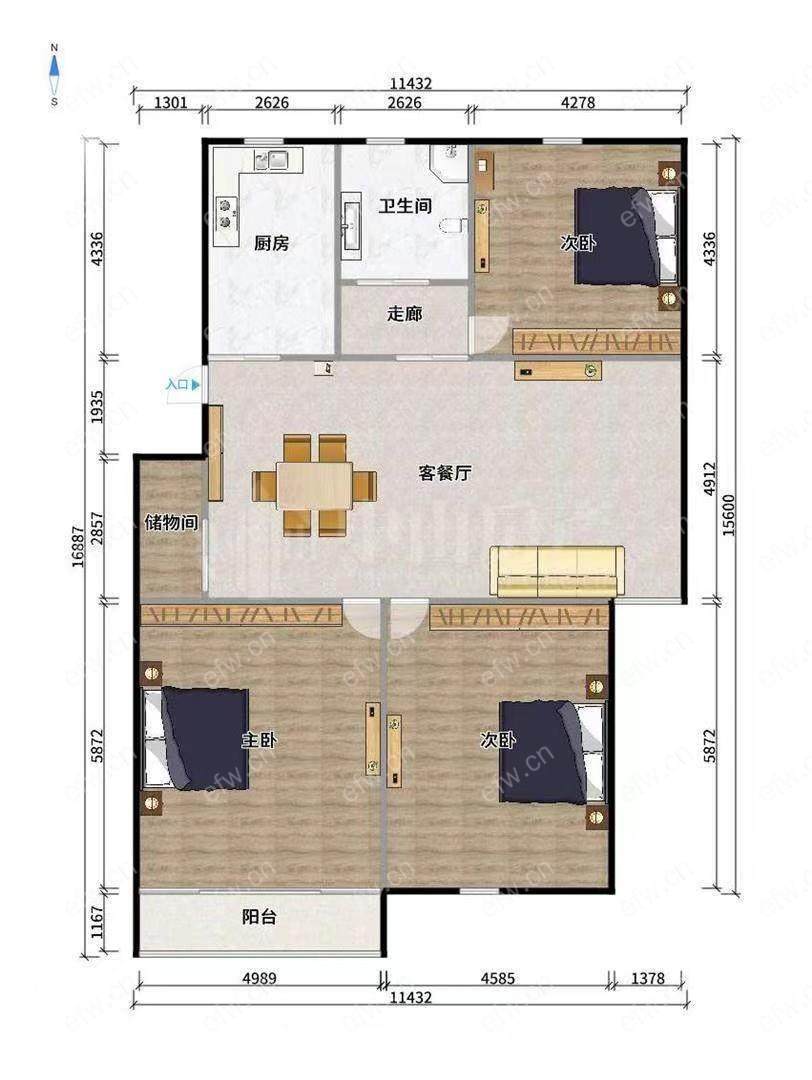 五爱家园 3室2厅房东诚心出售