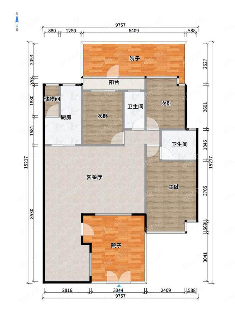 苹果园际社区 4室2厅