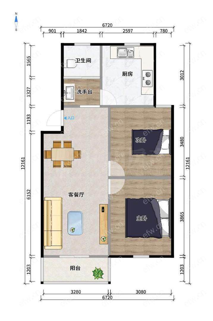 惠泉花园精装2室  随时看房 拎包入住