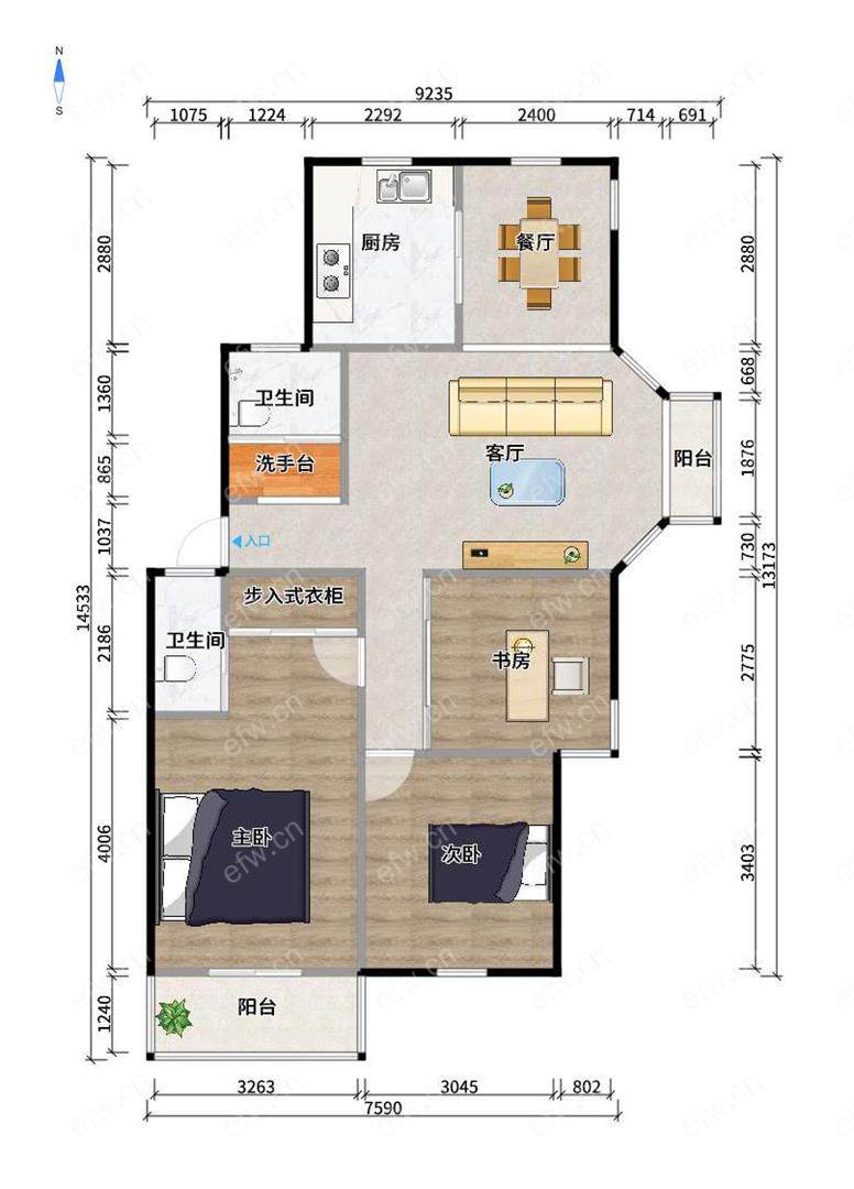 惠泉花园 3室2厅