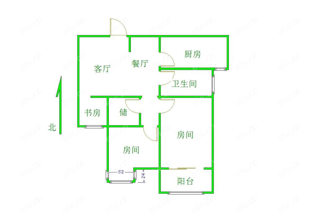 新欧风花园一期 2室1厅