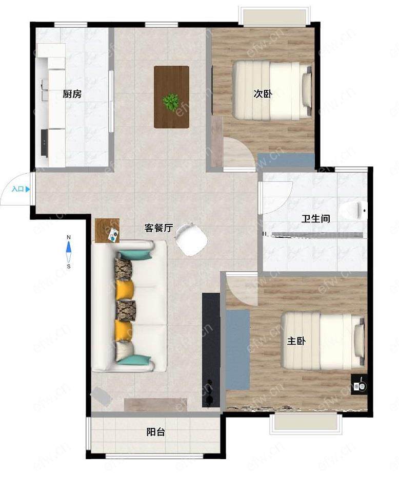绿地世纪城（一二期） 2室2厅