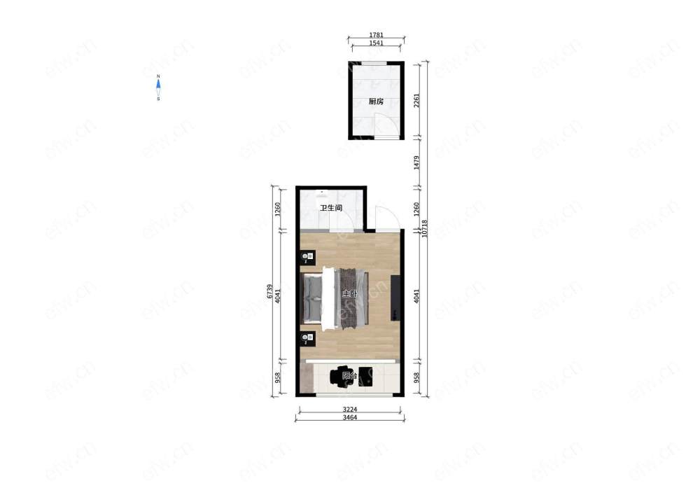 临地铁口 village  通透room房 中间楼层