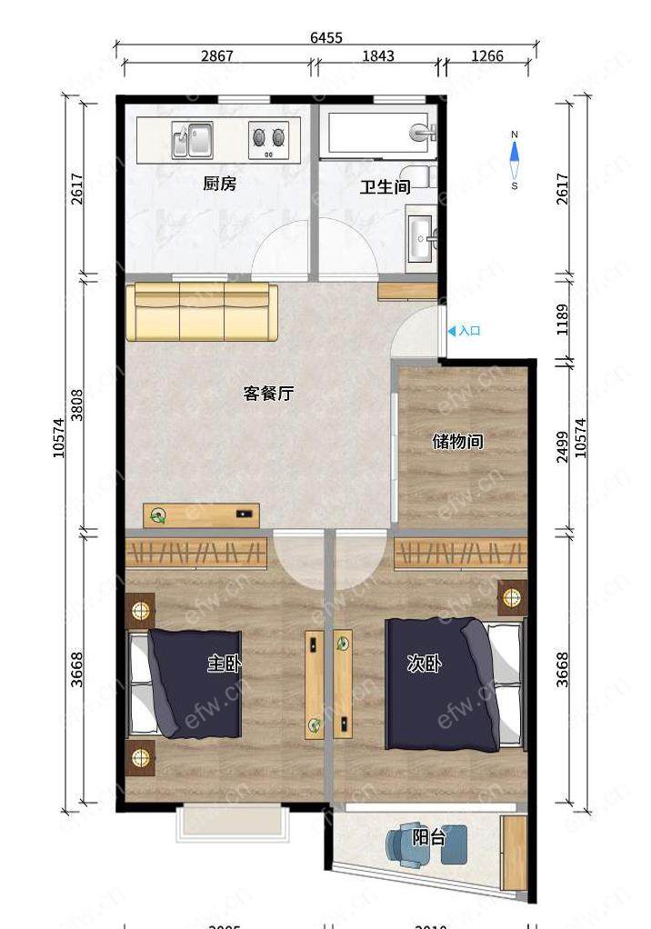 锦盛苑 2室2厅