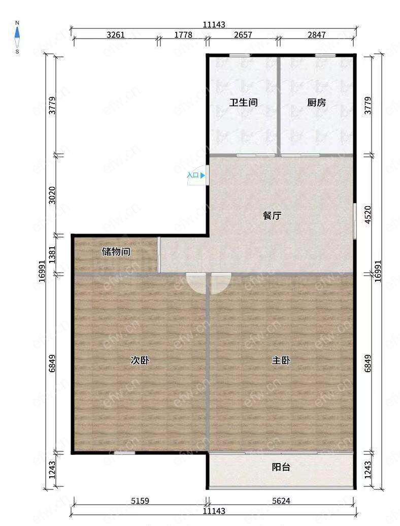 东林中学旁 连元街2楼 两房朝南户型正