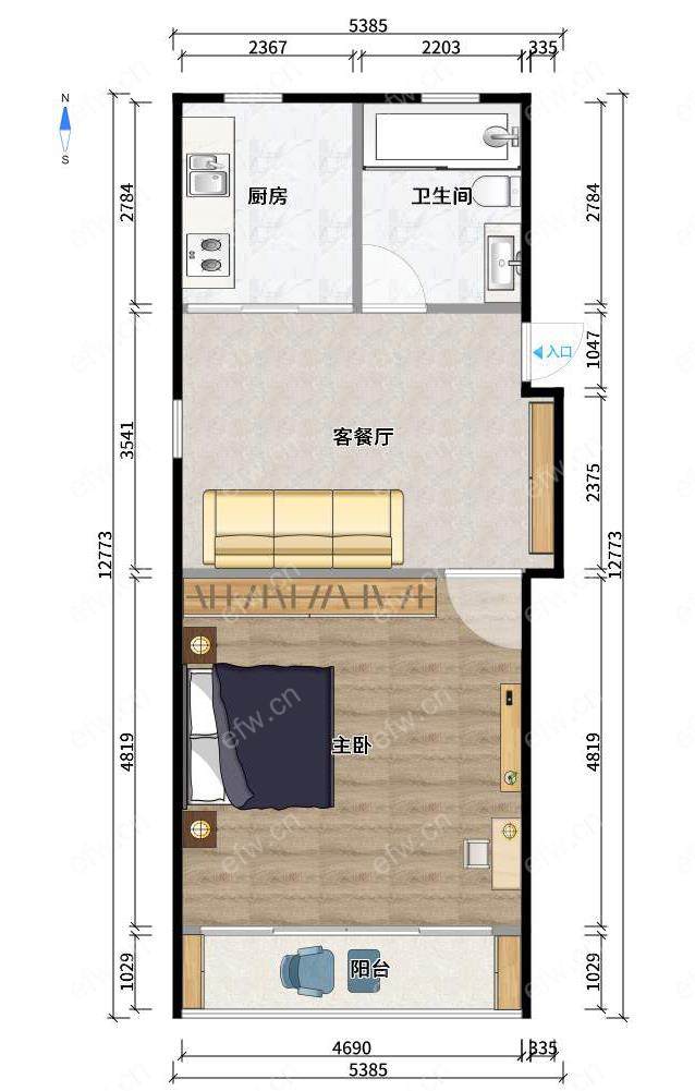 锦盛苑 1室1厅  看房基本方便