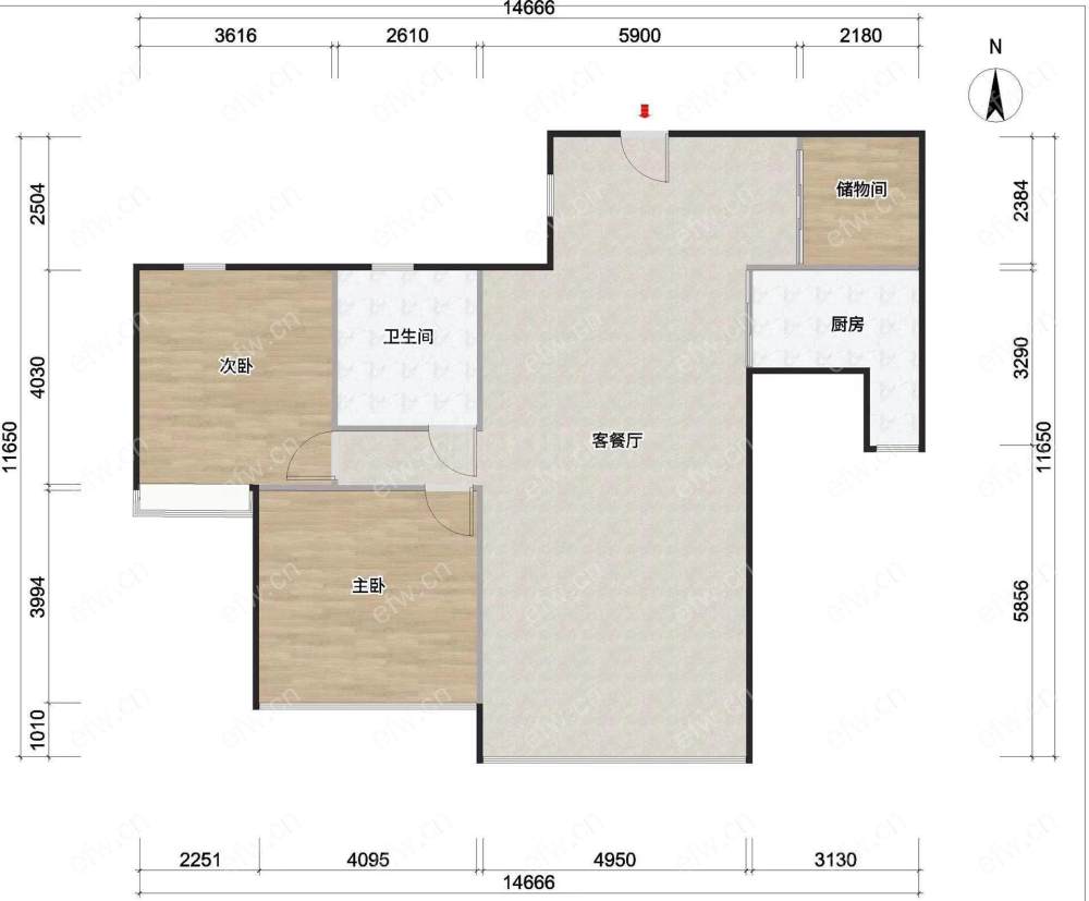 五爱人家精装修两房中间楼层