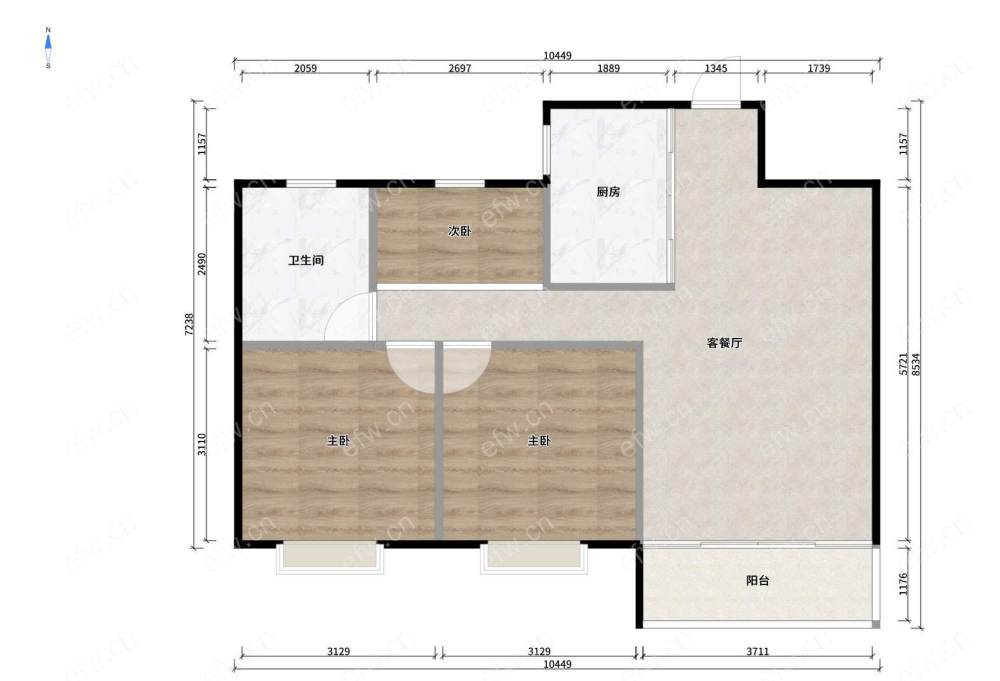 融创精装3房 拎包入住 次新小区 密码锁