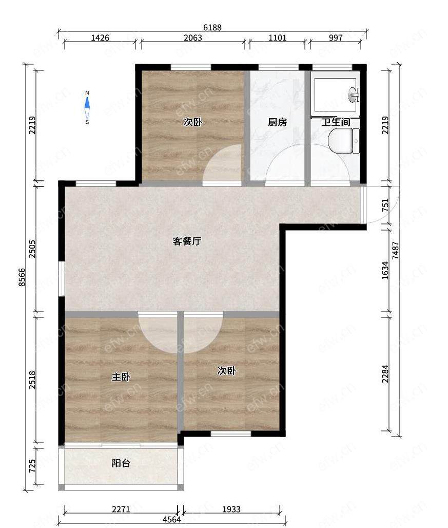 新纺家园(金星家园) 2室1厅