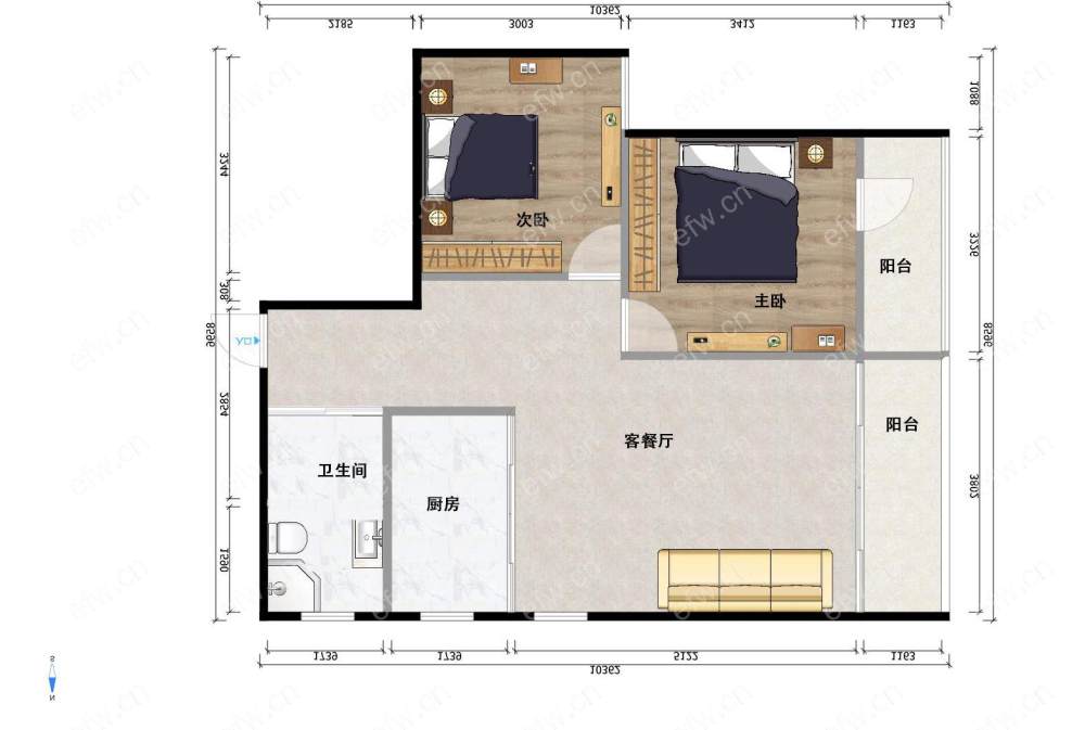 阳光100际新城 2室2厅 商品房 急售可谈价格