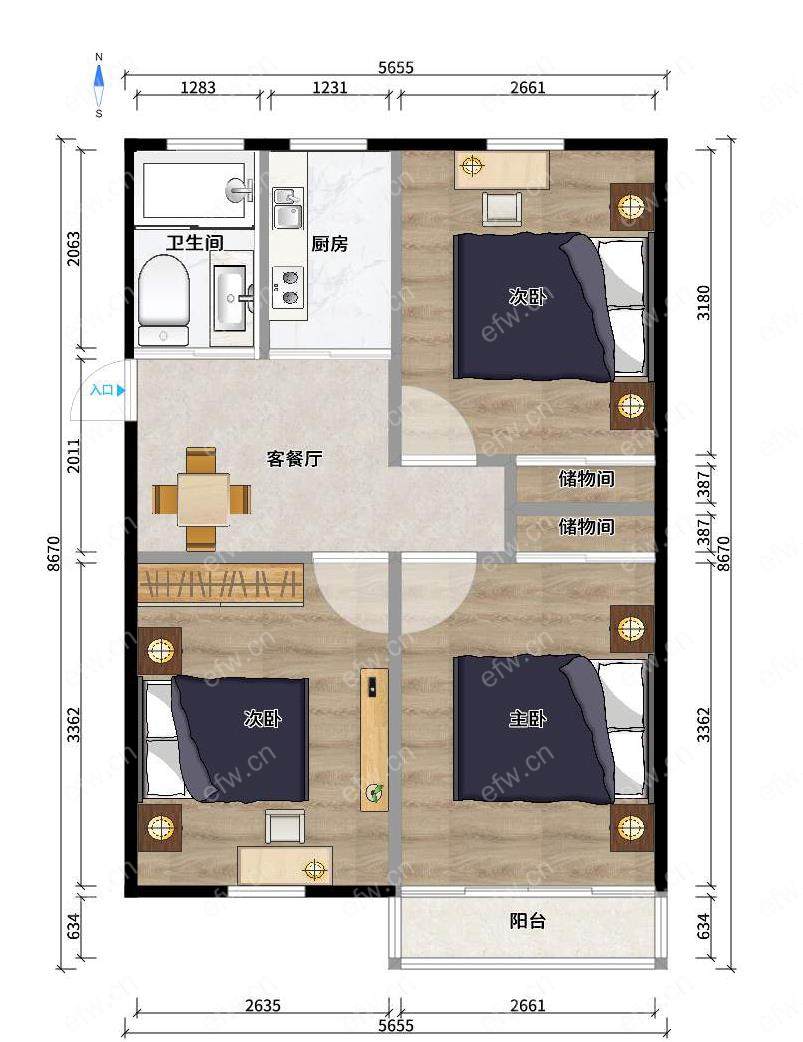 芦庄六区 3室1厅