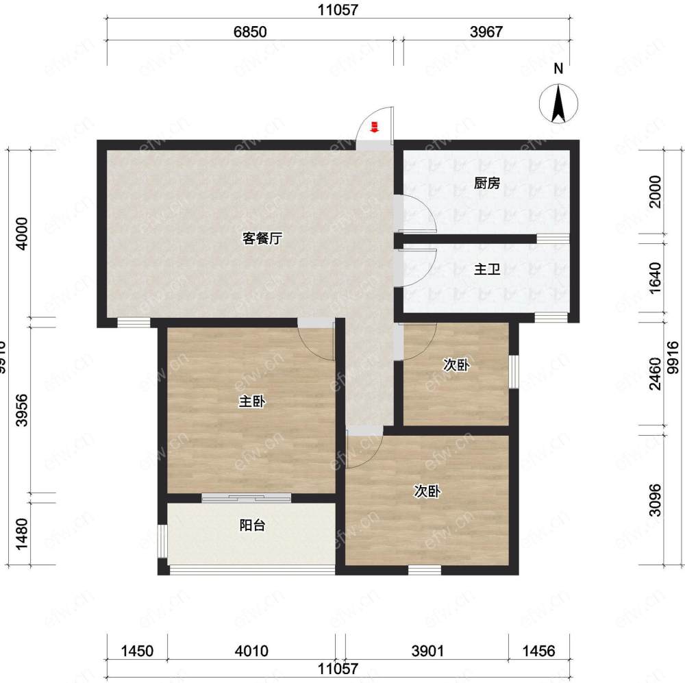 明发国际新城(水岸雅苑) 3室2厅 87.00平