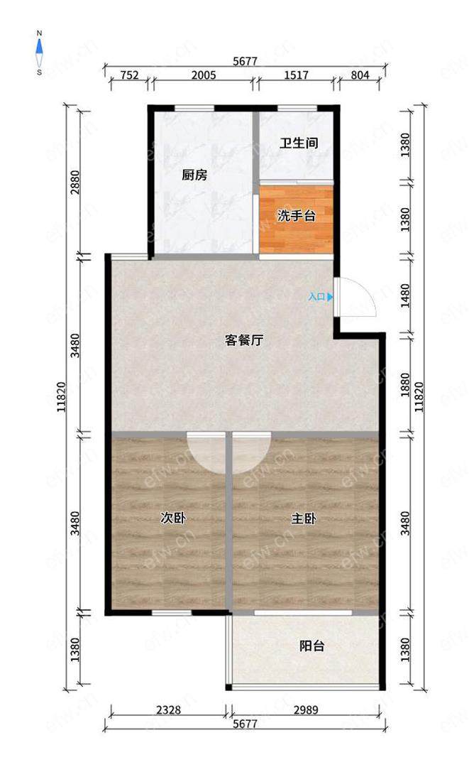 惠麓苑简装2房中间楼层