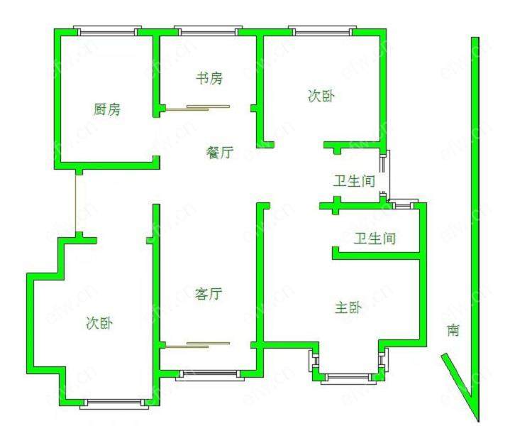 时代上河苑4房。