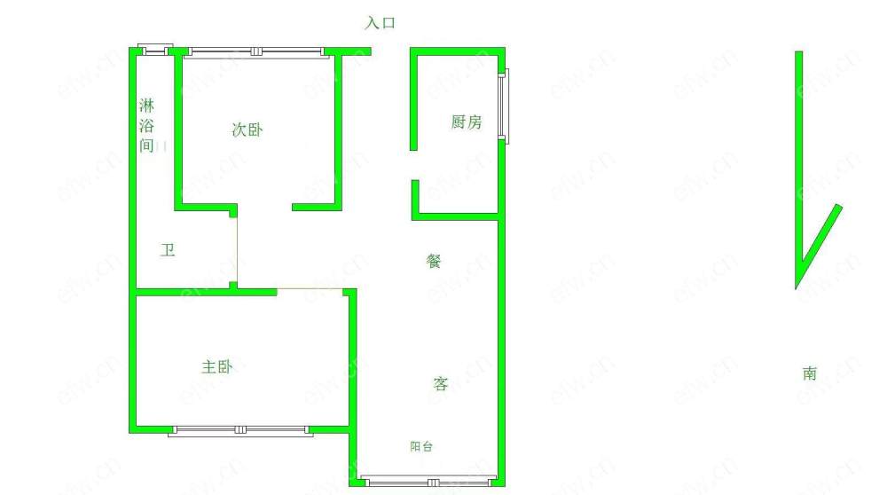 高层精装两室，得房率高83.3