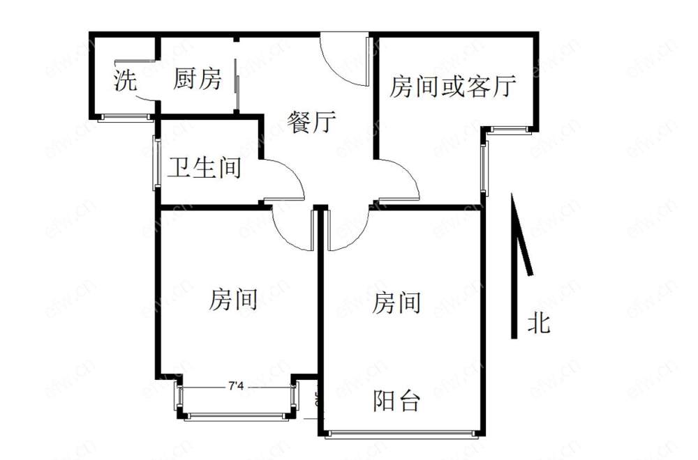 复地悦城（悦诚花园） 2室1厅