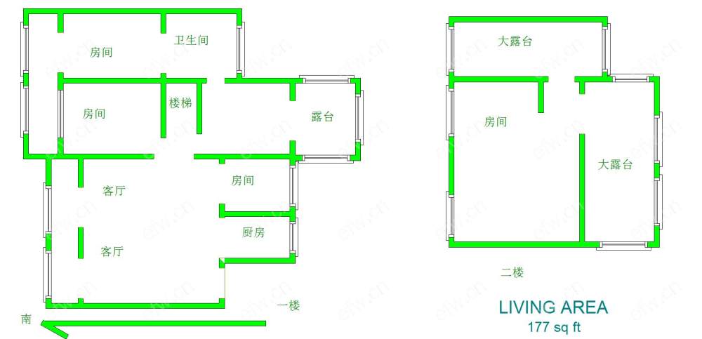 洋房顶复纯毛坯  诚心出售