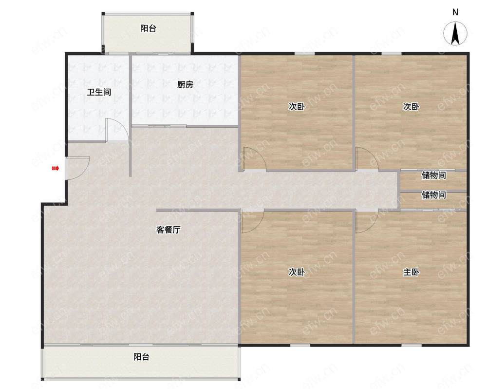 小木桥北 大四房 南北通透 户型方正 五爱路地铁口 通德桥小区