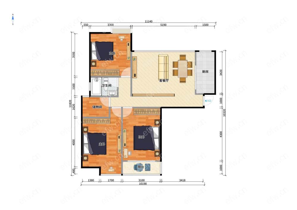 万达广场C区位置好，环境优雅，137.54平米精装3房