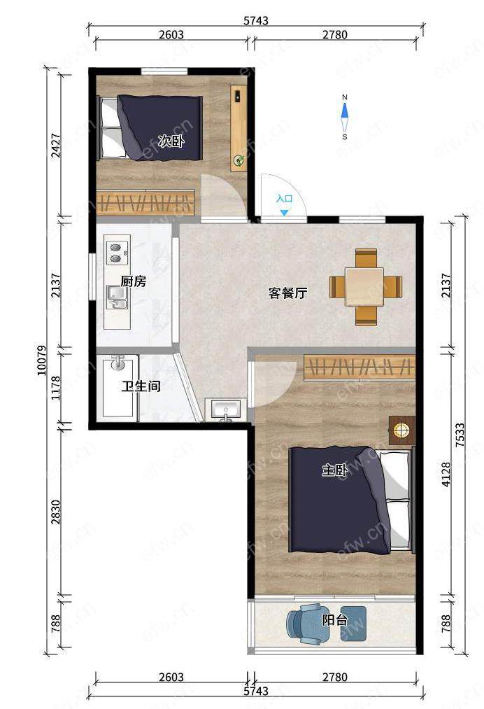 中联新村 2室1厅