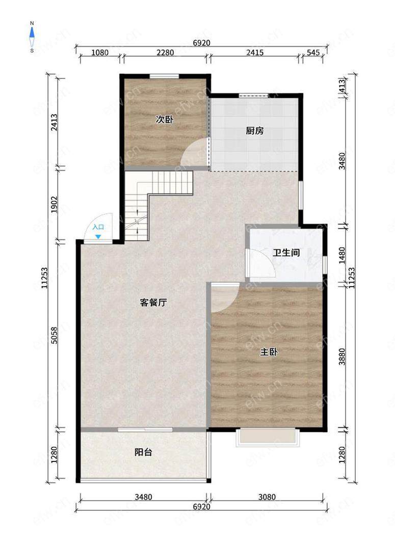 苹果园际社区 3室2厅