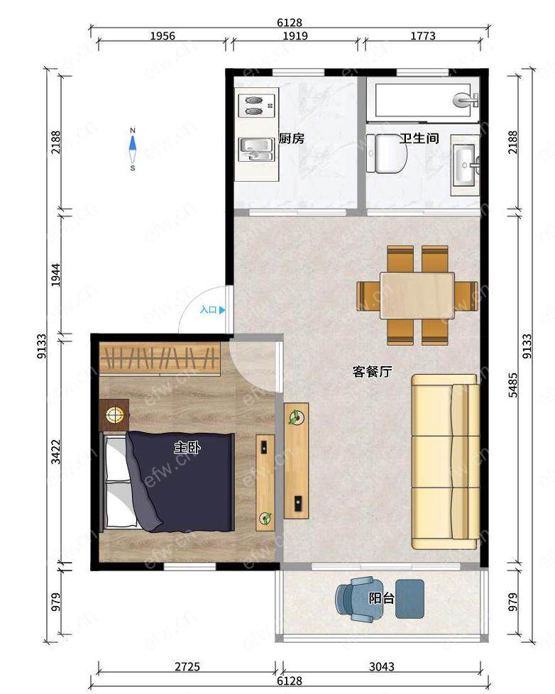 中联新村 2室1厅 精装修 环境好 拎包入住