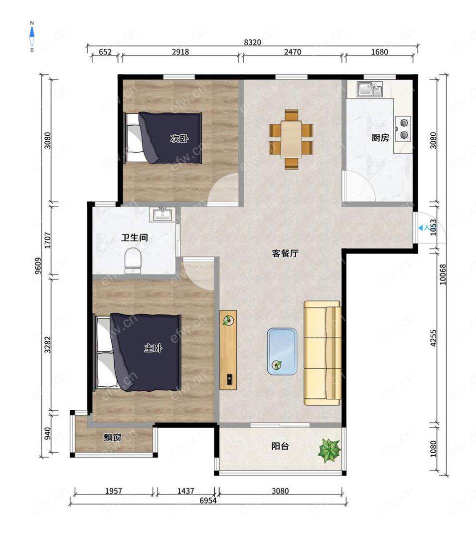 新惠家园（二期51-121） 2室2厅