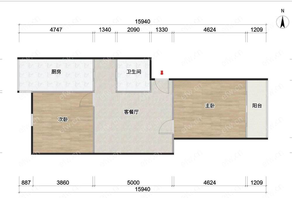 风光里小区     (二期)   2室1厅1